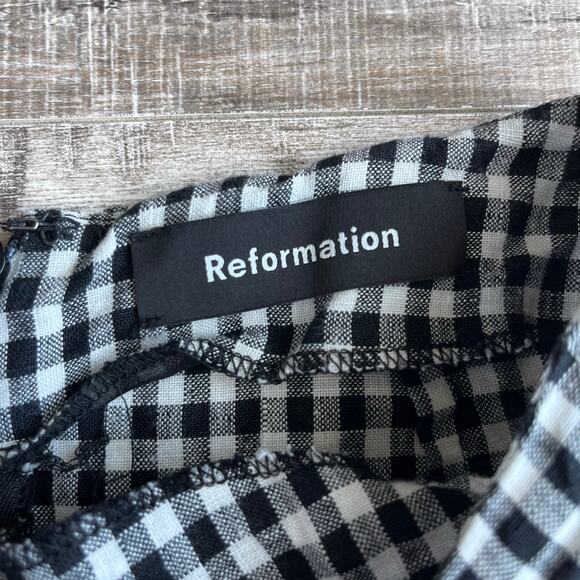 Reformation Black and White Checkered Mini Skirt - Picture 2 of 4